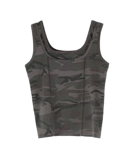 :ETHROF(イーサオブ)の「LAYERED-LIKE CAMOUFLAGE RIB TANKTOP(キャミソール・レディース・グレー・MEDIUM)」の2枚目の写真