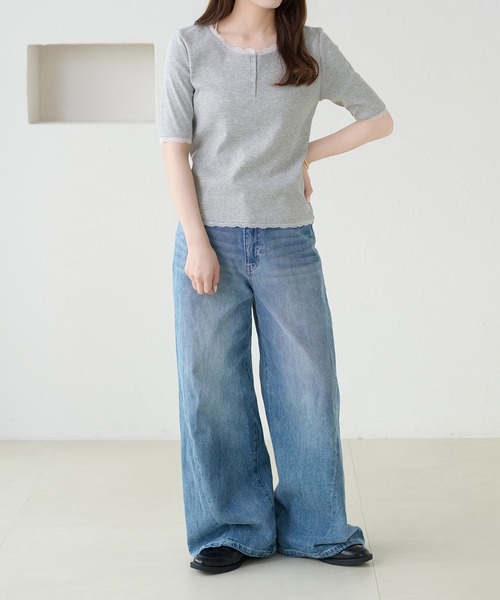 apres jour clair(アプレジュールクレア)の「【apres jour clair】アソートヘンリーネックトップス(Tシャツ/カットソー・レディース・ネイビー/アイボリー/杢グレー/ホワイト系その他2・フリー/X-LARGE)」の20枚目の写真