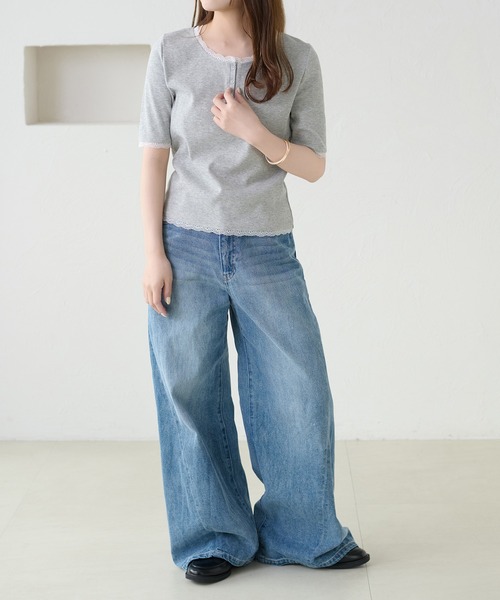 apres jour clair(アプレジュールクレア)の「【apres jour clair】アソートヘンリーネックトップス(Tシャツ/カットソー・レディース・ネイビー/アイボリー/杢グレー/ホワイト系その他2・フリー/X-LARGE)」の21枚目の写真