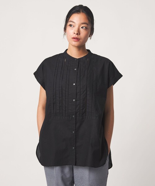 A DAY IN THE LIFE UNITED ARROWS(アデイインザライフユナイテッドアローズ)の「コットン ピンタック フレンチスリーブブラウス <A DAY IN THE LIFE>(シャツ/ブラウス・レディース・その他1/オフホワイト/ライトブルー/ブラック/イエロー・FREE)」の3枚目の写真