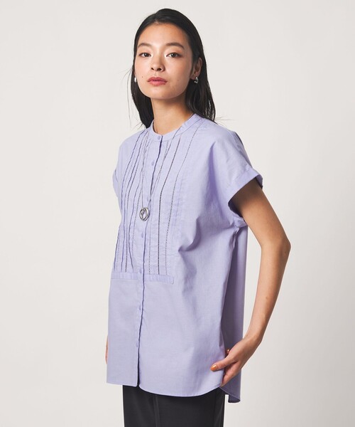 A DAY IN THE LIFE UNITED ARROWS(アデイインザライフユナイテッドアローズ)の「コットン ピンタック フレンチスリーブブラウス <A DAY IN THE LIFE>(シャツ/ブラウス・レディース・その他1/オフホワイト/ライトブルー/ブラック/イエロー・FREE)」の11枚目の写真