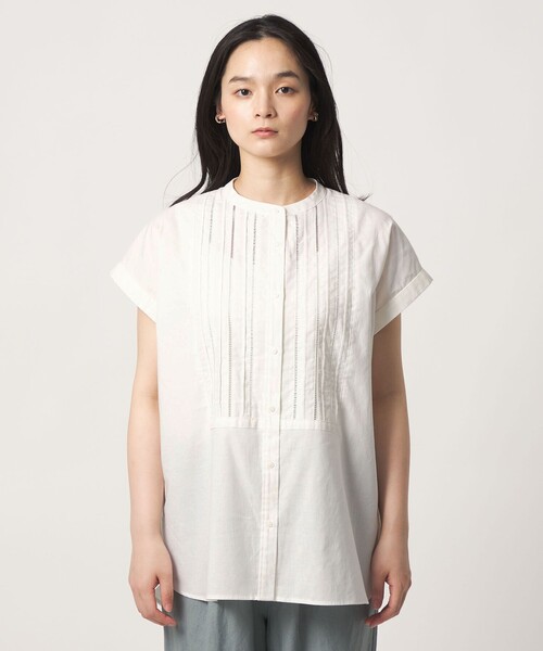 A DAY IN THE LIFE UNITED ARROWS(アデイインザライフユナイテッドアローズ)の「コットン ピンタック フレンチスリーブブラウス <A DAY IN THE LIFE>(シャツ/ブラウス・レディース・その他1/オフホワイト/ライトブルー/ブラック/イエロー・FREE)」の15枚目の写真