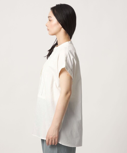 A DAY IN THE LIFE UNITED ARROWS(アデイインザライフユナイテッドアローズ)の「コットン ピンタック フレンチスリーブブラウス <A DAY IN THE LIFE>(シャツ/ブラウス・レディース・その他1/オフホワイト/ライトブルー/ブラック/イエロー・FREE)」の16枚目の写真