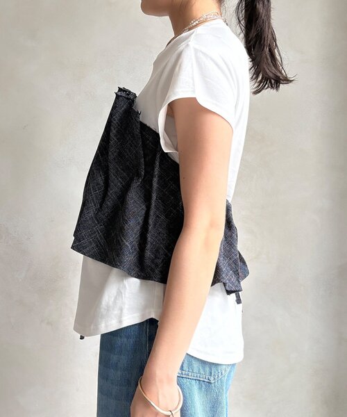 DouDou(ドゥドゥ)の「【WEB限定】ビスチェ切替TEE(Tシャツ/カットソー・レディース・オフホワイト/ネイビー・FREE)」の22枚目の写真