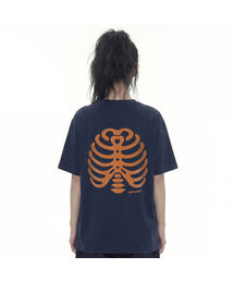 [ユニセックス]リブ半袖Tシャツ_ネイビー