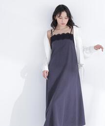 NATURAL BEAUTY BASIC | レーストリムキャミワンピース(ワンピース)