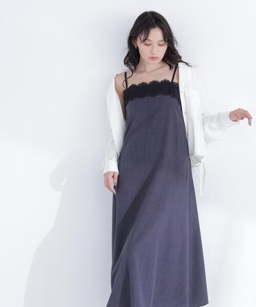 NATURAL BEAUTY BASIC(ナチュラルビューティーベーシック)の「レーストリムキャミワンピース(ワンピース・レディース・ベージュ系その他/グレー系その他・MEDIUM/P/S)」の2枚目の写真