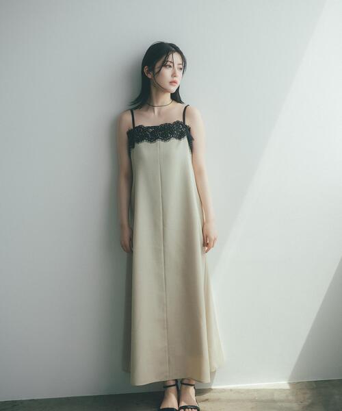 NATURAL BEAUTY BASIC(ナチュラルビューティーベーシック)の「レーストリムキャミワンピース(ワンピース・レディース・ベージュ系その他/グレー系その他・MEDIUM/P/S)」の1枚目の写真