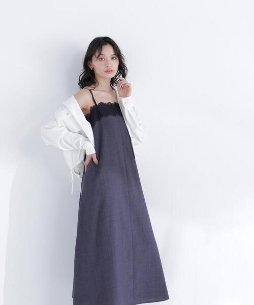 NATURAL BEAUTY BASIC(ナチュラルビューティーベーシック)の「レーストリムキャミワンピース(ワンピース・レディース・ベージュ系その他/グレー系その他・MEDIUM/P/S)」の10枚目の写真