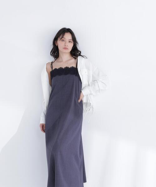 NATURAL BEAUTY BASIC(ナチュラルビューティーベーシック)の「レーストリムキャミワンピース(ワンピース・レディース・ベージュ系その他/グレー系その他・MEDIUM/P/S)」の14枚目の写真