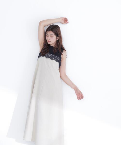 NATURAL BEAUTY BASIC(ナチュラルビューティーベーシック)の「レーストリムキャミワンピース(ワンピース・レディース・ベージュ系その他/グレー系その他・MEDIUM/P/S)」の20枚目の写真