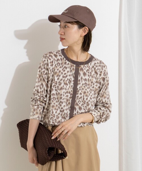 Rie Miller（リエミラー）の「《手洗い可能》レオパードプリントクルーカーディガン（カーディガン/ボレロ・レディース・ブラック系その他3/ベージュ系その他3・38）」の4枚目の写真