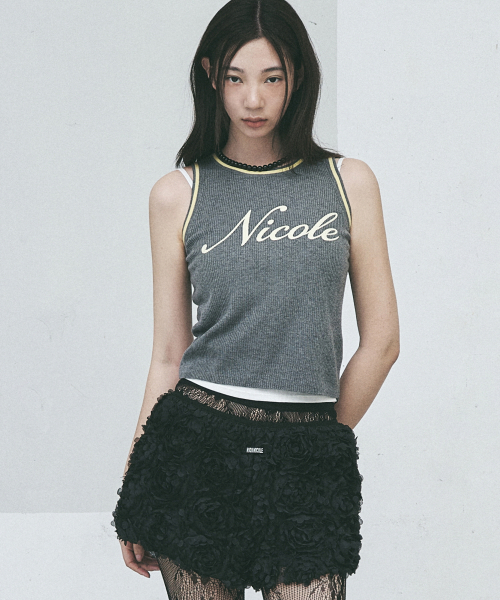 NICK&NICOLE(ニックアンドニコール)の「NICOLE RIBBED SLEEVELESS TOP_CHARCOAL(Tシャツ/カットソー・レディース・その他・FREE)」の3枚目の写真