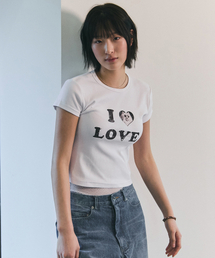 アイラブキャットクロップTシャツ[ホワイト]