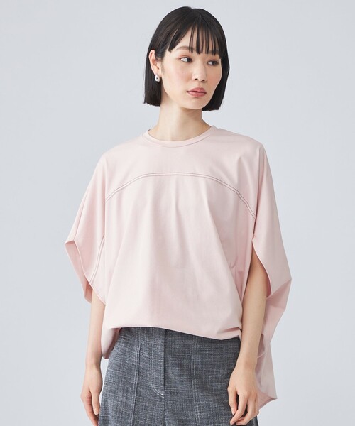 CAST:(キャストコロン)の「【接触冷感・UV対策】サークルフォルムカットソー(Tシャツ/カットソー・レディース・ピンク系その他2/ホワイト/グリーン/ブラック・M)」の1枚目の写真