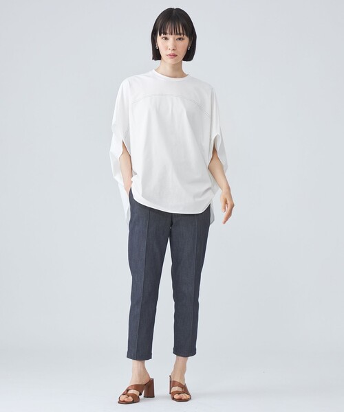 CAST:(キャストコロン)の「【接触冷感・UV対策】サークルフォルムカットソー(Tシャツ/カットソー・レディース・ピンク系その他2/ホワイト/グリーン/ブラック・M)」の5枚目の写真