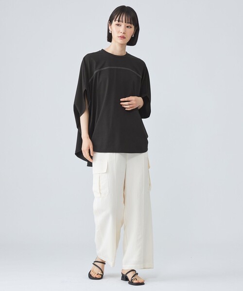 CAST:(キャストコロン)の「【接触冷感・UV対策】サークルフォルムカットソー(Tシャツ/カットソー・レディース・ピンク系その他2/ホワイト/グリーン/ブラック・M)」の6枚目の写真