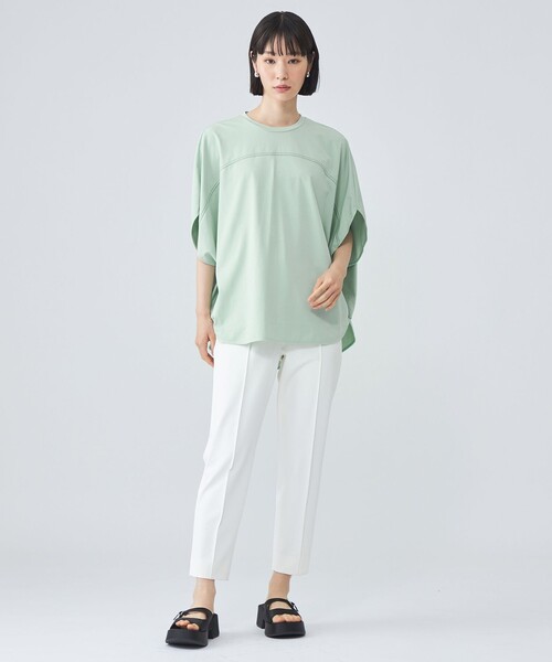CAST:(キャストコロン)の「【接触冷感・UV対策】サークルフォルムカットソー(Tシャツ/カットソー・レディース・ピンク系その他2/ホワイト/グリーン/ブラック・M)」の8枚目の写真