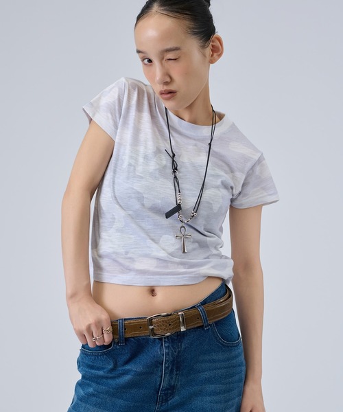 FTW(エフティダブリュー)の「SLUB CAMO TEE(Tシャツ/カットソー・レディース・グリーン/ブラック/ホワイト・MEDIUM/SMALL/LARGE)」の2枚目の写真
