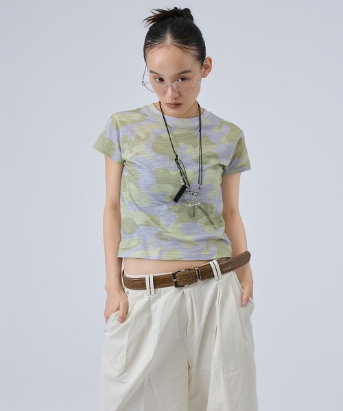 FTW(エフティダブリュー)の「SLUB CAMO TEE(Tシャツ/カットソー・レディース・グリーン/ブラック/ホワイト・MEDIUM/SMALL/LARGE)」の1枚目の写真