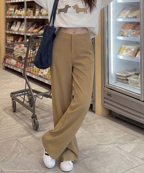 Miniministore(ミニミニストア)の「無地ロングパンツ レディース 微フレア(スラックス・レディース・ダークグレー/ベージュ/ストーン/カーキ/ブラック・M/L)」の20枚目の写真