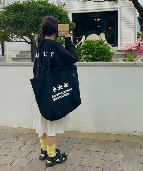 mydeepbluememories（マイディープブルーメモリーズ）の「MM LOGO ECO BAG_Black（エコバッグ/サブバッグ・レディース・ブラック・FREE）」の13枚目の写真