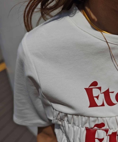 esutoreja（エストレジャ）の「シャーリングロゴTシャツ（Tシャツ/カットソー・レディース・ピンク/ホワイト/ブラック・FREE）」の18枚目の写真