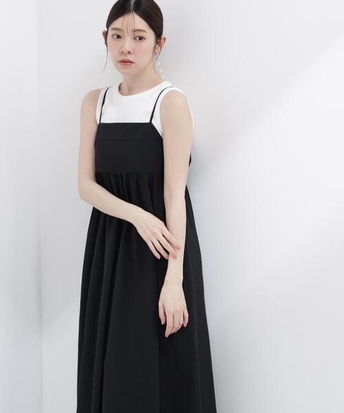PROPORTION BODY DRESSING(プロポーションボディドレッシング)の「カットドッキングキャミワンピース / 1216240600(ワンピース・レディース・ブラック/ピンク/ダークグレー・MEDIUM/P/S/SMALL)」の2枚目の写真