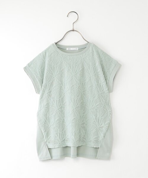 ikka（イッカ）の「【親子コーデ】冷感フロントレース切り替えプルオーバー（130~160cm）（Tシャツ/カットソー・キッズ・ミント/オフホワイト・140/160/150/130）」の3枚目の写真