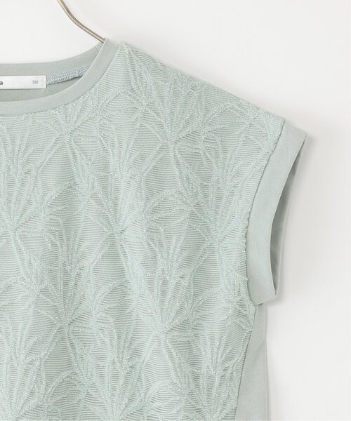 ikka（イッカ）の「【親子コーデ】冷感フロントレース切り替えプルオーバー（130~160cm）（Tシャツ/カットソー・キッズ・ミント/オフホワイト・140/160/150/130）」の5枚目の写真