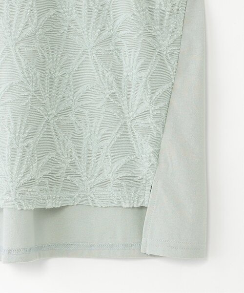 ikka（イッカ）の「【親子コーデ】冷感フロントレース切り替えプルオーバー（130~160cm）（Tシャツ/カットソー・キッズ・ミント/オフホワイト・140/160/150/130）」の6枚目の写真