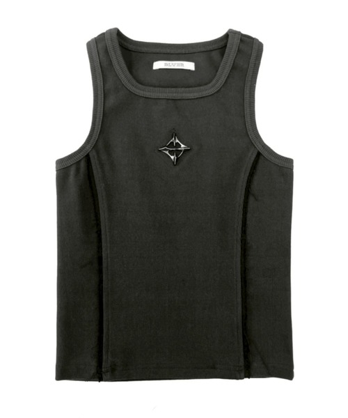 BLR BLUER(ビーエルアールブラー)の「【BLR BLUER】Logo Rivet Sleeveless / 【ビーエルアール ブラー】ロゴリベットタンクトップ(タンクトップ・メンズ・ホワイト/ブラック・M/L)」の2枚目の写真