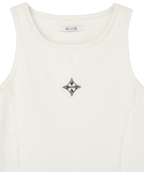 BLR BLUER(ビーエルアールブラー)の「【BLR BLUER】Logo Rivet Sleeveless / 【ビーエルアール ブラー】ロゴリベットタンクトップ(タンクトップ・メンズ・ホワイト/ブラック・M/L)」の12枚目の写真