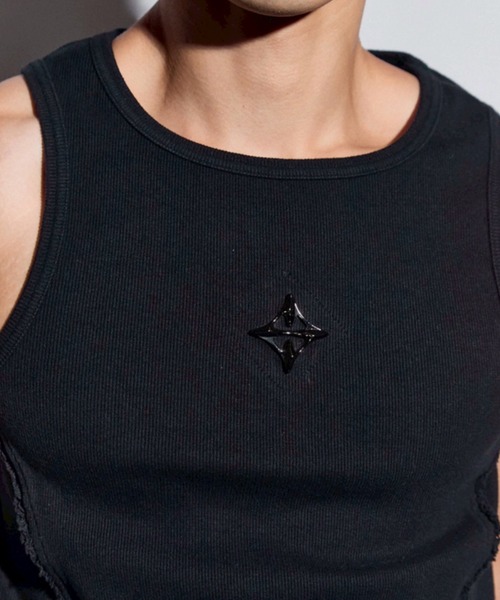 BLR BLUER(ビーエルアールブラー)の「【BLR BLUER】Logo Rivet Sleeveless / 【ビーエルアール ブラー】ロゴリベットタンクトップ(タンクトップ・メンズ・ホワイト/ブラック・M/L)」の14枚目の写真