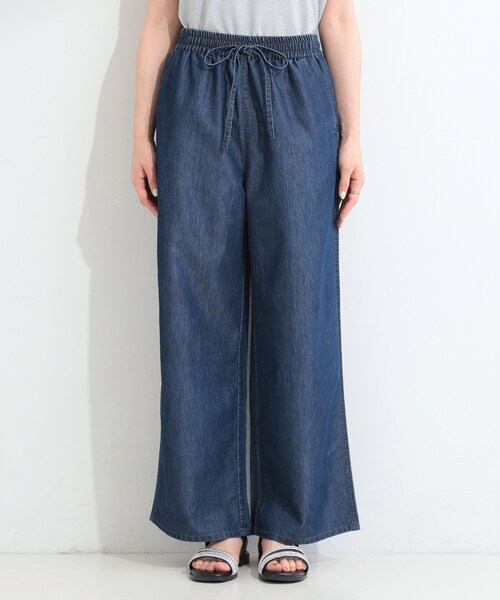 SHOO・LA・RUE(シューラルー)の「【セットアップ可/S-LL】ライトオンスデニム イージーワイドパンツ(デニムパンツ・レディース・ブラック/ライトブルー/ネイビー・03/02/04/01)」の17枚目の写真