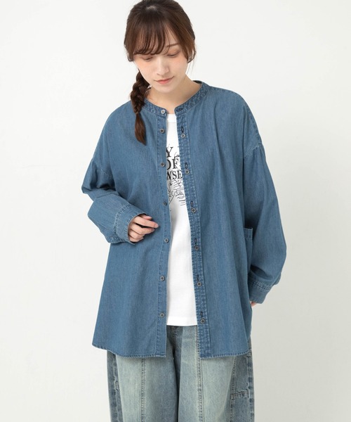 URCH RNA(アーチ アールエヌエー)の「B2980 アトリエチュニックデニムシャツ(シャツ/ブラウス・レディース・ライトインディゴブルー/インディゴブルー・FREE)」の7枚目の写真
