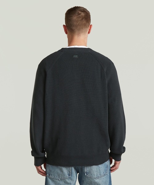 G-STAR(ジースター)の「Raglan Rib Pocket Knit/ラグランリブポケットコットンニットセーター(ニット/セーター・メンズ・ダークブルー/ホワイト系その他・X-SMALL/SMALL/LARGE/MEDIUM/X-LARGE)」の9枚目の写真