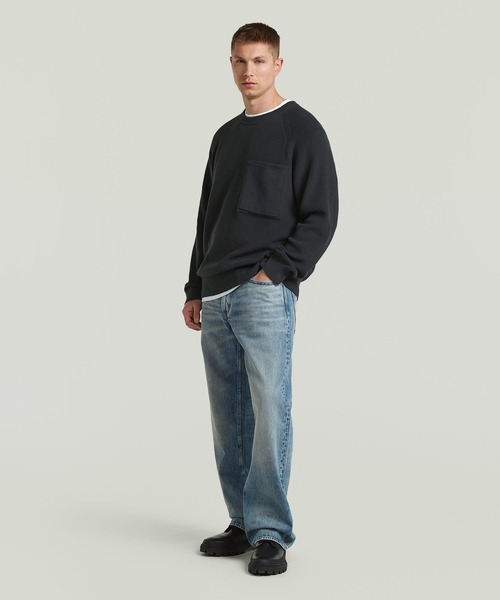 G-STAR(ジースター)の「Raglan Rib Pocket Knit/ラグランリブポケットコットンニットセーター(ニット/セーター・メンズ・ダークブルー/ホワイト系その他・X-SMALL/SMALL/LARGE/MEDIUM/X-LARGE)」の11枚目の写真
