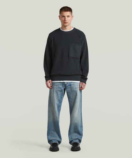 G-STAR(ジースター)の「Raglan Rib Pocket Knit/ラグランリブポケットコットンニットセーター(ニット/セーター・メンズ・ダークブルー/ホワイト系その他・X-SMALL/SMALL/LARGE/MEDIUM/X-LARGE)」の12枚目の写真