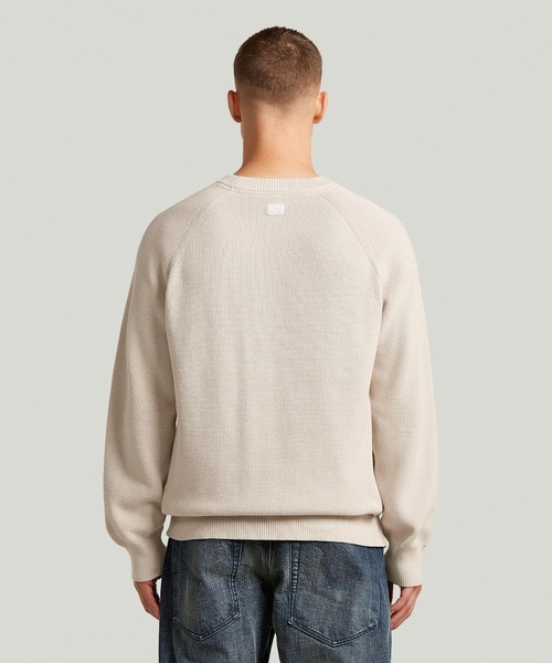 G-STAR(ジースター)の「Raglan Rib Pocket Knit/ラグランリブポケットコットンニットセーター(ニット/セーター・メンズ・ダークブルー/ホワイト系その他・X-SMALL/SMALL/LARGE/MEDIUM/X-LARGE)」の3枚目の写真
