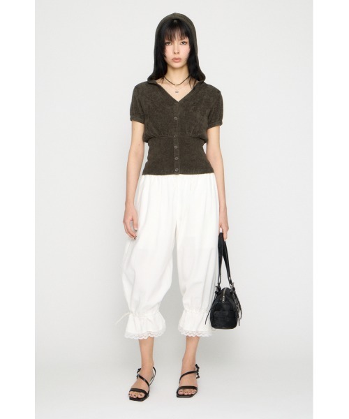 LAGUA GEM（ラグアジェム）の「PUFF SLEEVE HOODIE トップス（ニット/セーター・レディース・ライトブルー/オフホワイト/チャコールグレー・FREE）」の7枚目の写真