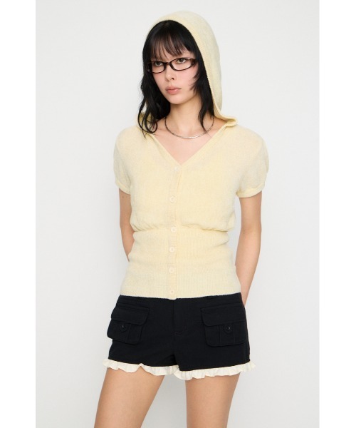 LAGUA GEM（ラグアジェム）の「PUFF SLEEVE HOODIE トップス（ニット/セーター・レディース・ライトブルー/オフホワイト/チャコールグレー・FREE）」の13枚目の写真