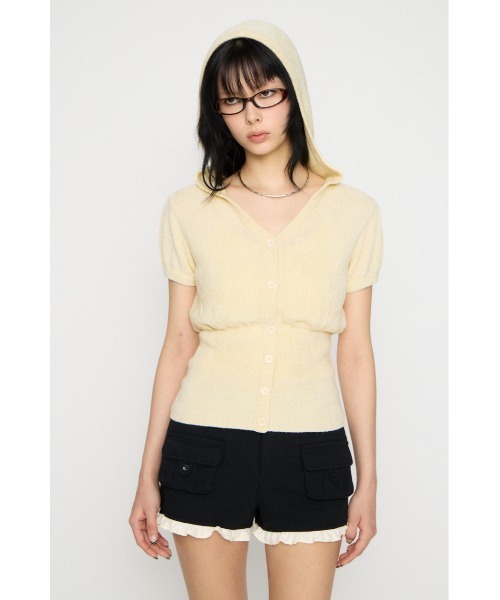 LAGUA GEM（ラグアジェム）の「PUFF SLEEVE HOODIE トップス（ニット/セーター・レディース・ライトブルー/オフホワイト/チャコールグレー・FREE）」の14枚目の写真
