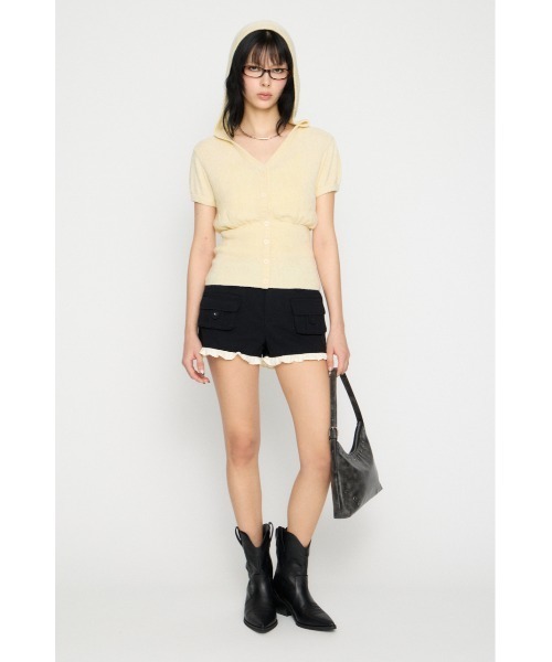 LAGUA GEM（ラグアジェム）の「PUFF SLEEVE HOODIE トップス（ニット/セーター・レディース・ライトブルー/オフホワイト/チャコールグレー・FREE）」の15枚目の写真