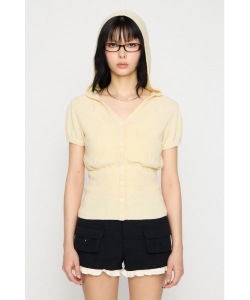 LAGUA GEM（ラグアジェム）の「PUFF SLEEVE HOODIE トップス（ニット/セーター・レディース・ライトブルー/オフホワイト/チャコールグレー・FREE）」の16枚目の写真