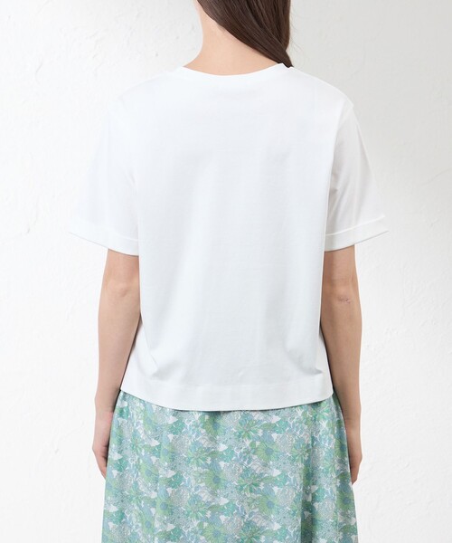 amaca(アマカ)の「花文字Tシャツ(Tシャツ/カットソー・レディース・ダークネイビー/オフホワイト・38/40)」の7枚目の写真