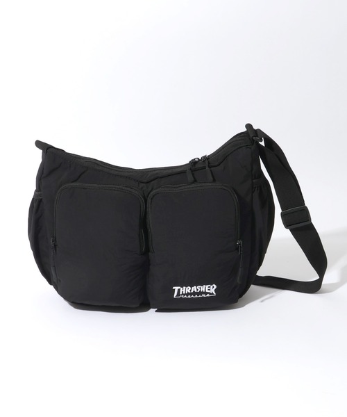 THRASHER（スラッシャー）の「【THRASHER/スラッシャー】ダブルポケット ショルダーバッグ（ショルダーバッグ・メンズ・ブラック系1/ブラック・FREE）」の9枚目の写真