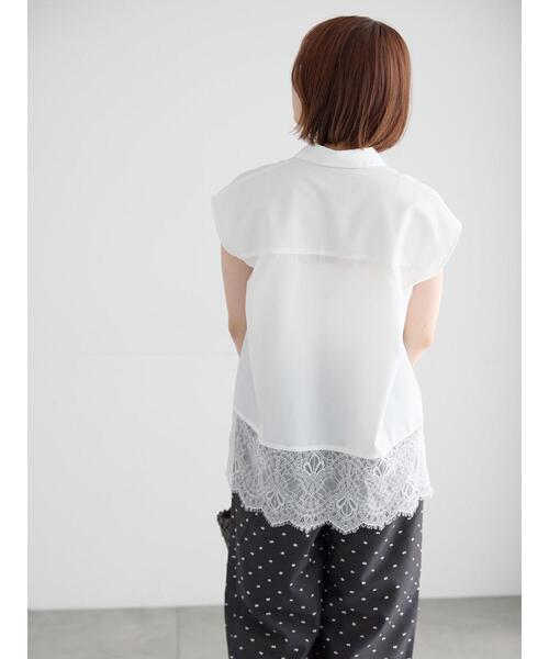 Te chichi(テチチ)の「レースヘムドッキングシャツ(シャツ/ブラウス・レディース・オフホワイト/ブルー/ネイビー・F)」の19枚目の写真