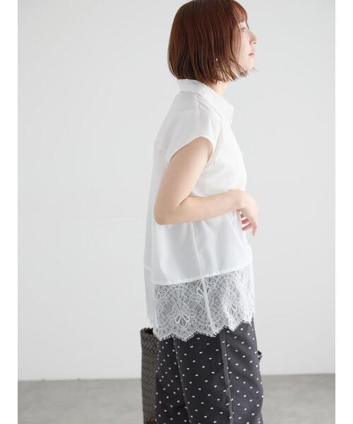 Te chichi(テチチ)の「レースヘムドッキングシャツ(シャツ/ブラウス・レディース・オフホワイト/ブルー/ネイビー・F)」の20枚目の写真