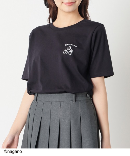 Honeys(ハニーズ)の「ちいかわ/Tシャツ(Tシャツ/カットソー・レディース・ミント/アイボリー/ブラック・S/M/LL/L)」の8枚目の写真